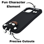 Hello Teddy Cap 3D Cartoon Phone Case For iPhone 16 Pro Max