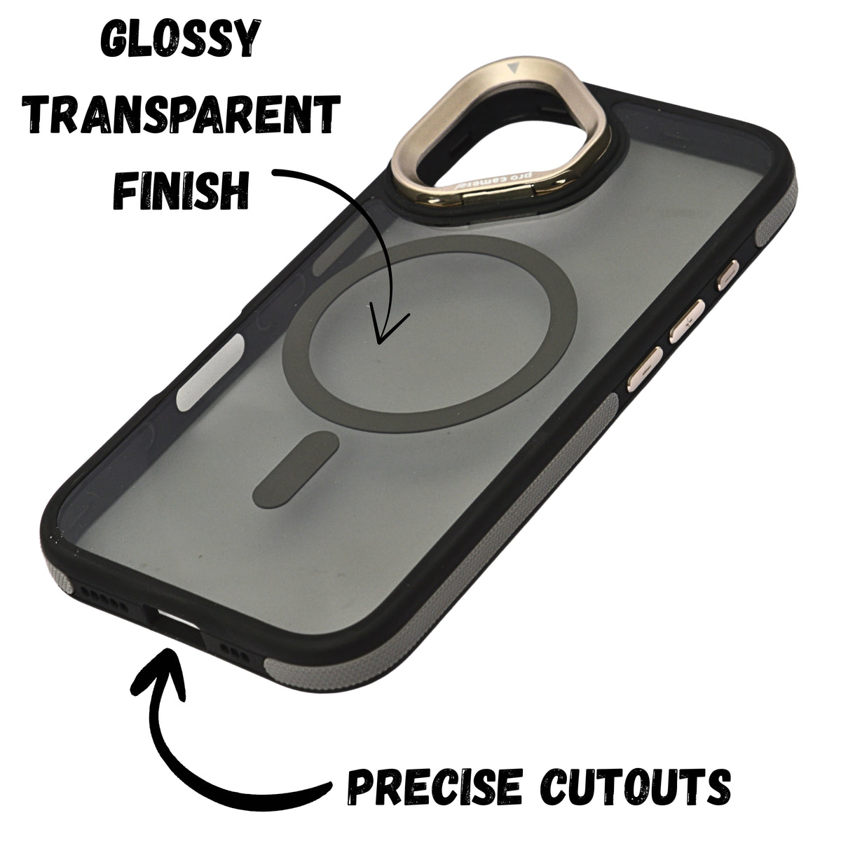 Transparent MagSafe Compatible with Metallic Camera Accent Phone Case for iPhone 16