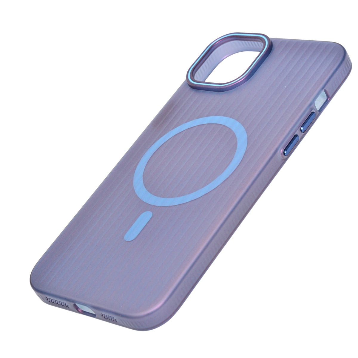 Tinted Transparent Corrugated Texture MagSafe Compatible Phone Case for iPhone 14Plus/ 15Plus