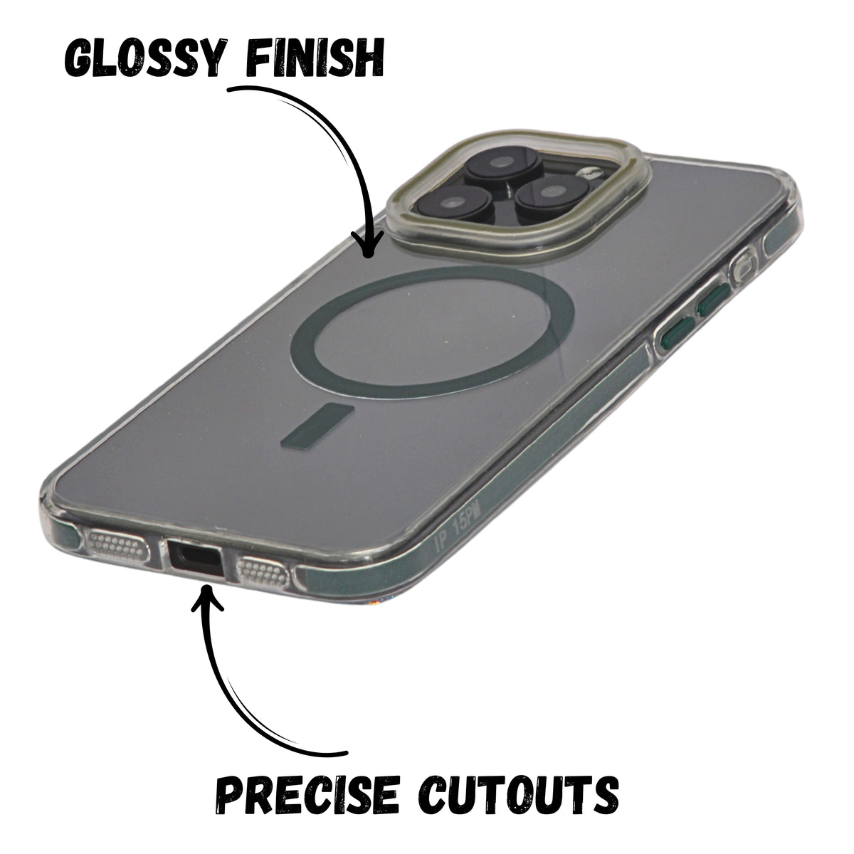 Transparent MagSafe with Colored Border Phone Case For iPhone 14 Pro