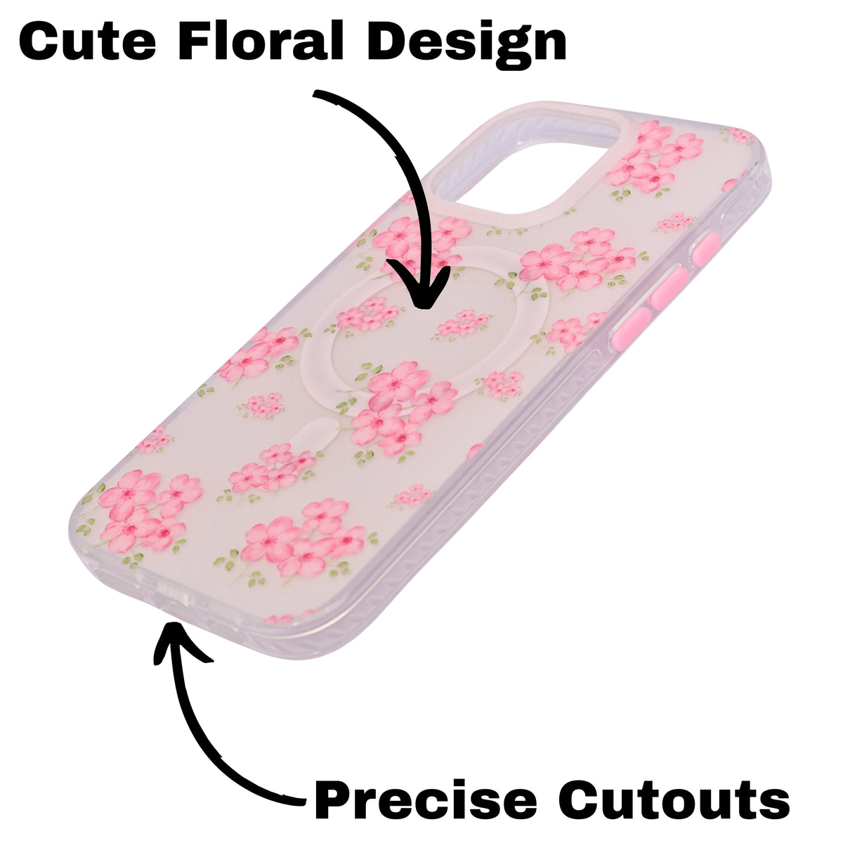 Cherry Blossom MagSafe Compatible Phone Case for iPhone 16 Pro