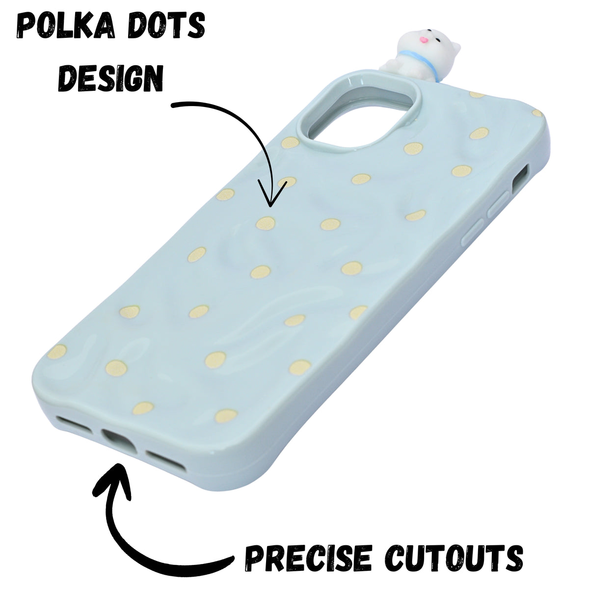 3D Cartoon Character with Polka Dots Soft Phone Case for iPhone 11