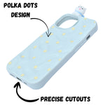 3D Cartoon Character with Polka Dots Soft Phone Case for iPhone 14 Plus/ 15 Plus
