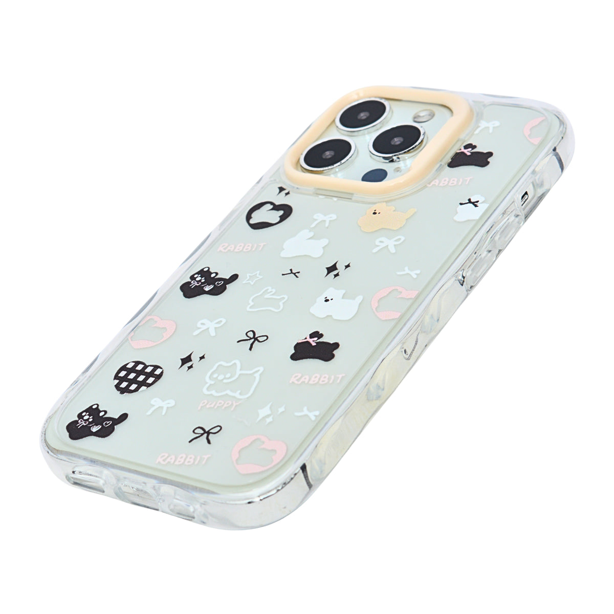 Cute Transparent Wavy Edge Phone Case for iPhone 14 Pro