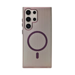 Minimalist Frosted Vertical Stripe MagSafe Case for Samsung S23 Ultra