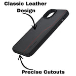 Deecase Leather Grip with Red Stitch Detailing Phone Case For iPhone 14 Plus/ 15Plus