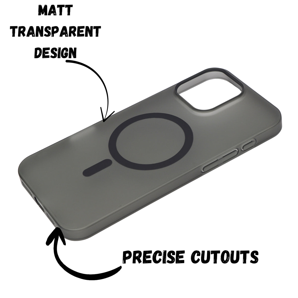 Hard Matte Transparent MagSafe Compatible Phone Case for iPhone 16 Pro