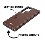 Premium Classic Leather Stitch Design Phone Case for Samsung S25 Ultra