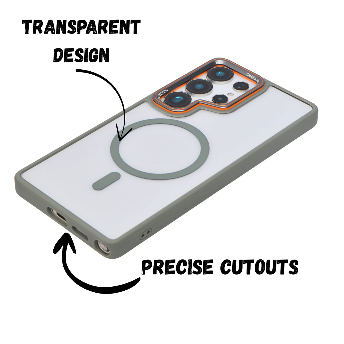 Crystal Clear MagSafe Protective Phone Case for Samsung S25 Ultra