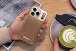 Metal Series Magsafe Leather Case With Titanium Frame