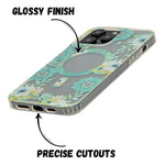 Floral Transparent MagSafe Shockproof Protection Phone Case For iPhone 14 Pro Max