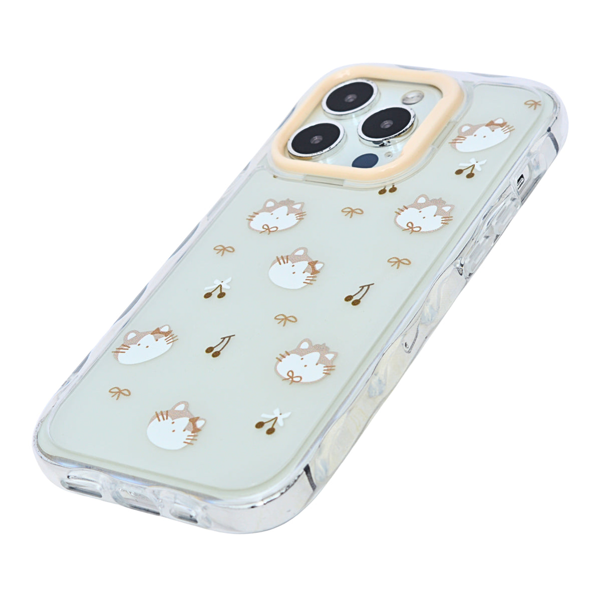 Cute Transparent Wavy Edge Phone Case for iPhone 14 Pro
