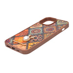 Bohemian Ethnic Print Cork Texture with Pearl Detail Phone Case for iPhone 13 Pro Max