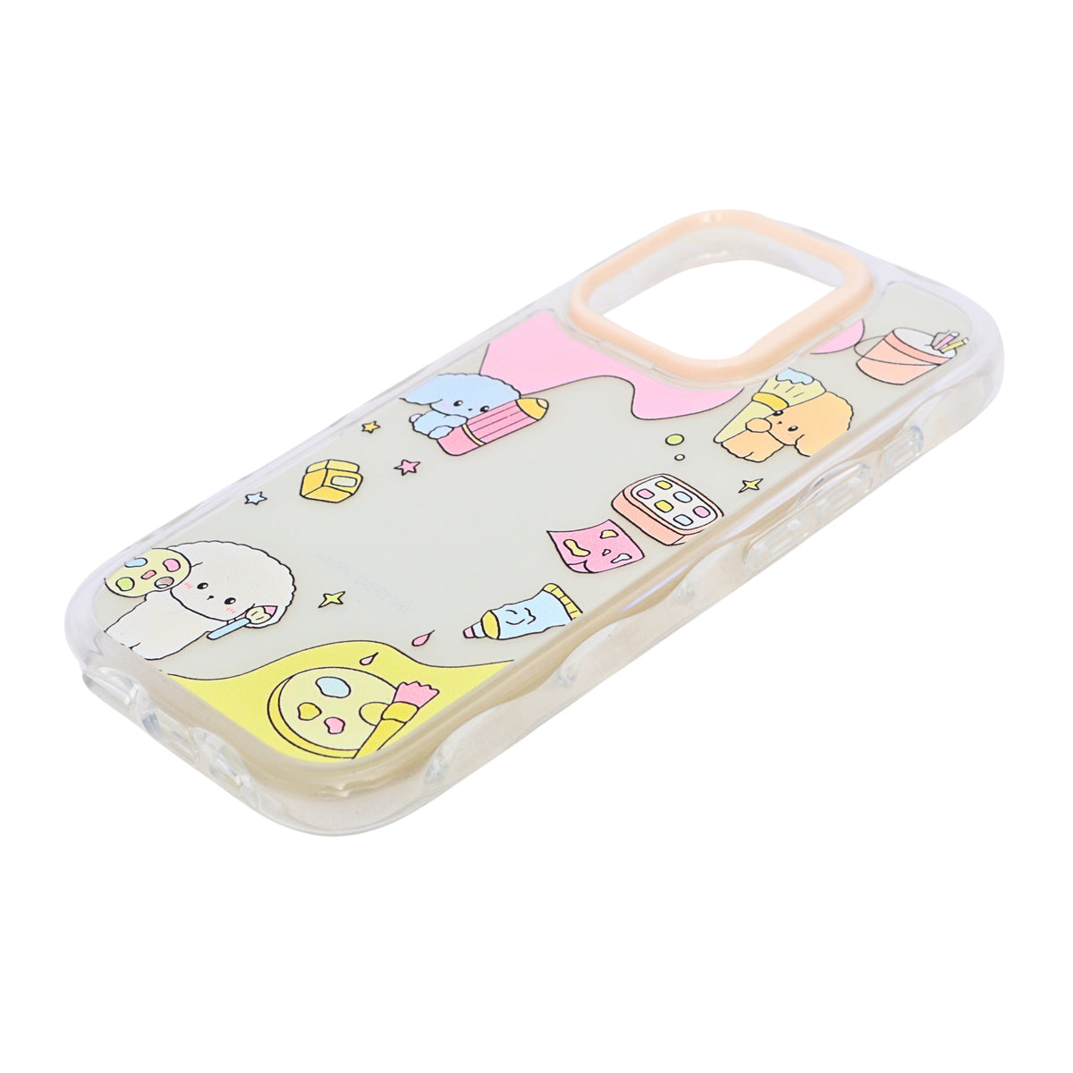 Cute Transparent Wavy Edge Phone Case for iPhone 16 Pro