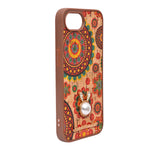 Bohemian Ethnic Print Cork Texture with Pearl Detail Phone Case for iPhone 16e
