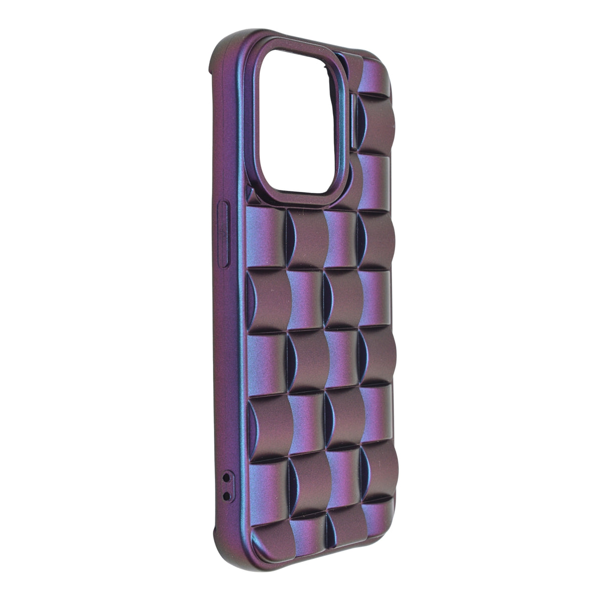 3D Checkered Pattern with Color-Shifting Finish Phone Case for iPhone 14 Pro