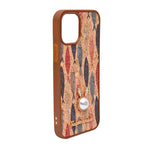 Bohemian Ethnic Print Cork Texture with Pearl Detail Phone Case for iPhone 12 / 12 Pro