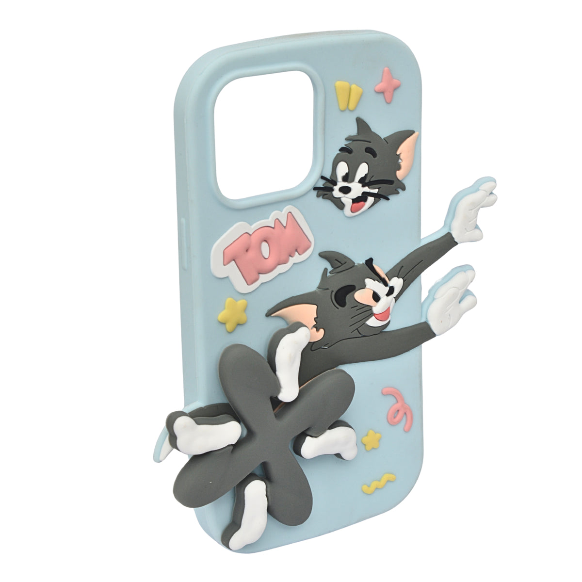 3D Running Tom and Jerry Soft Silicone Phone Case for iPhone 13 Pro Max/ 14 Pro Max/ 15 Pro Max