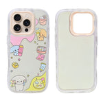 Cute Transparent Wavy Edge Phone Case for iPhone 16 Pro