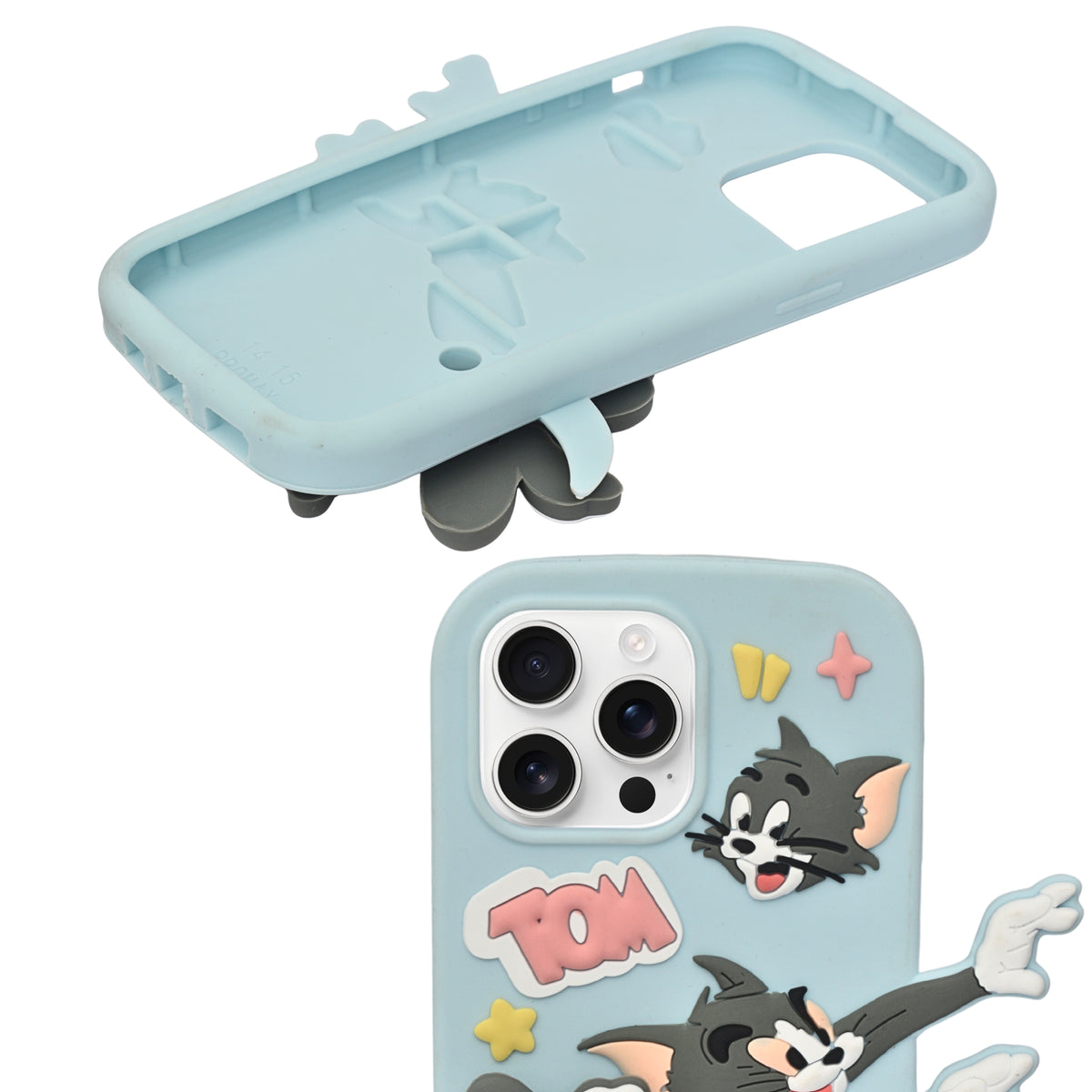 3D Running Tom and Jerry Soft Silicone Phone Case for iPhone 13 Pro Max/ 14 Pro Max/ 15 Pro Max