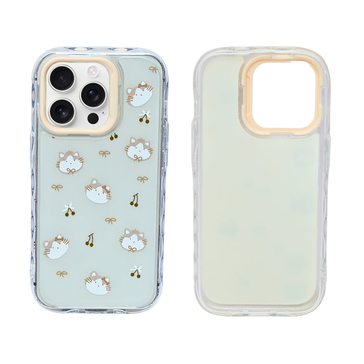 Cute Transparent Wavy Edge Phone Case for iPhone 14 Pro