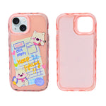 Cute Transparent Wavy Edge Phone Case for iPhone 14 Plus/ 15 Plus