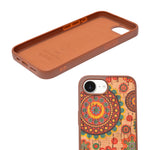 Bohemian Ethnic Print Cork Texture with Pearl Detail Phone Case for iPhone 16e