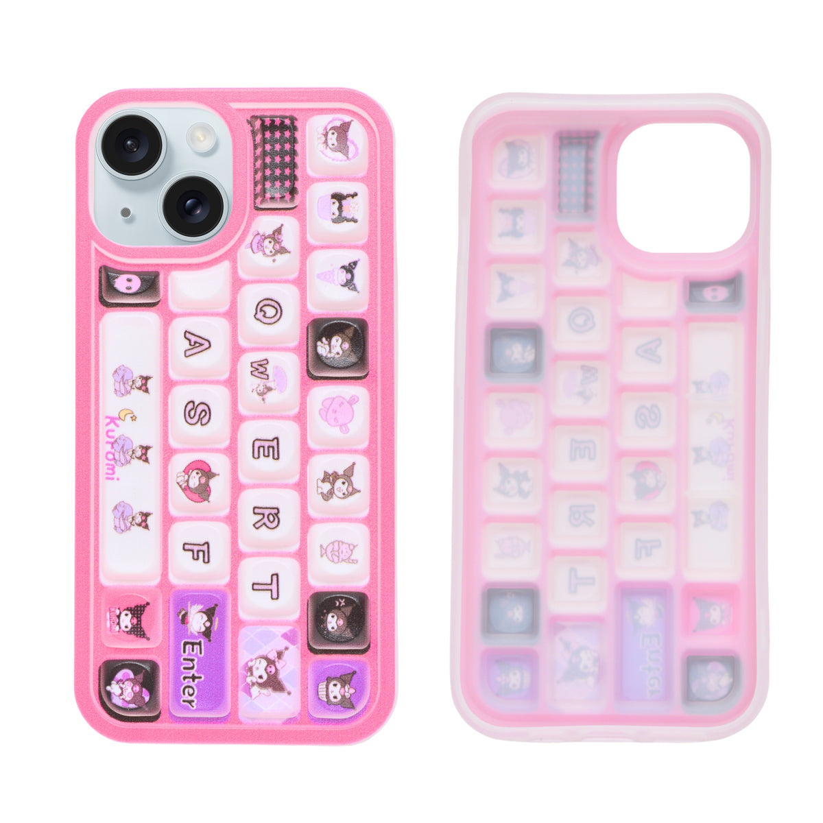 Cute 3D Cartoon Keyboard Phone Case for iPhone 15