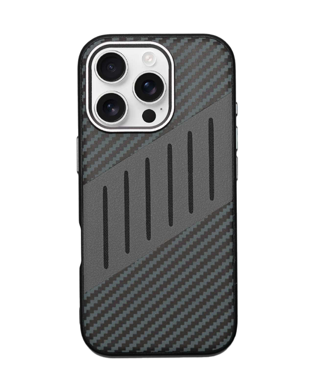 Carbon Fiber Leather Texture Kevlar Anti-Fall Protective Case for iPhone 16 Pro