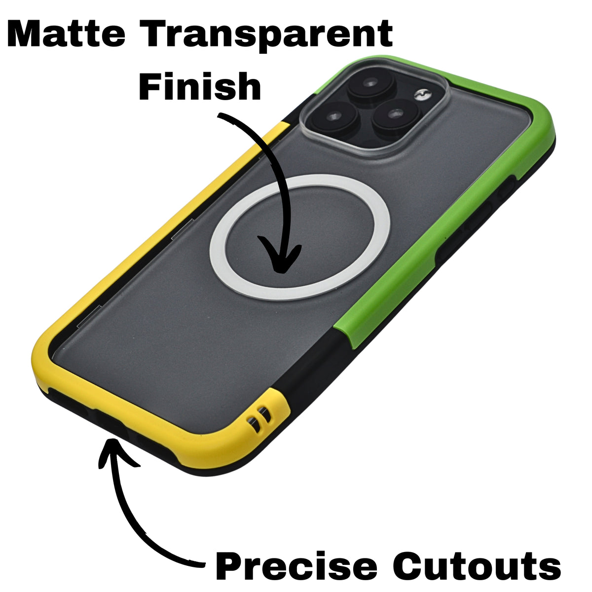 Dual Color Edge Matte Transparent MagSafe Phone Case for iPhone 16 Pro Max