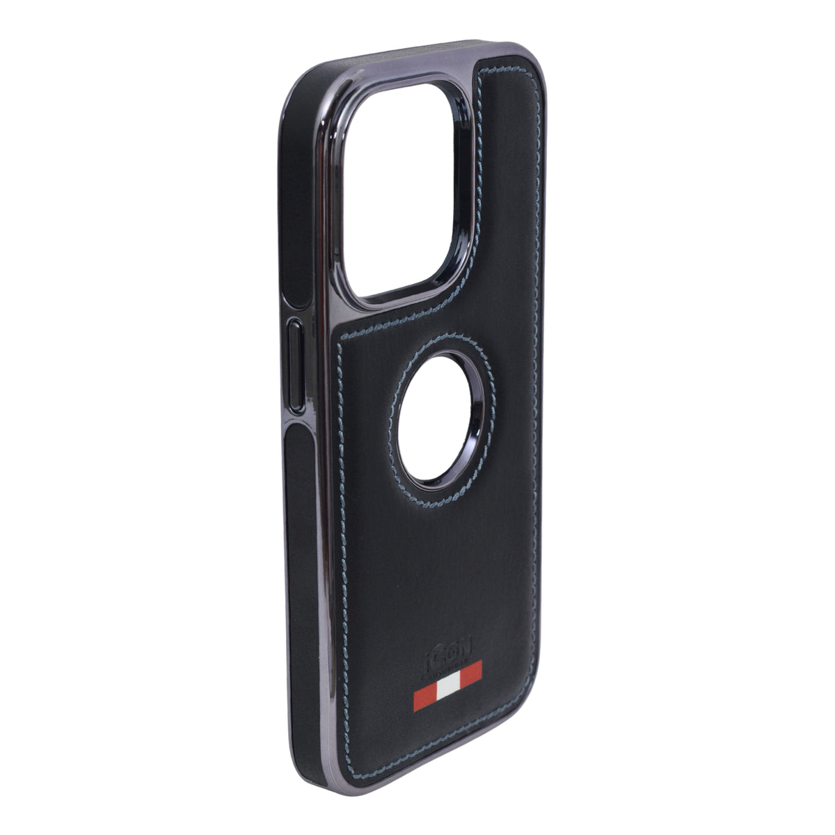 Premium Leather Finish with Logo Cutout Phone Case for iPhone 14 Pro
