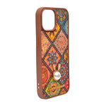 Bohemian Ethnic Print Cork Texture with Pearl Detail Phone Case for iPhone 15