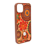 Bohemian Ethnic Print Cork Texture with Pearl Detail Phone Case for iPhone 14 Plus / 15 Plus