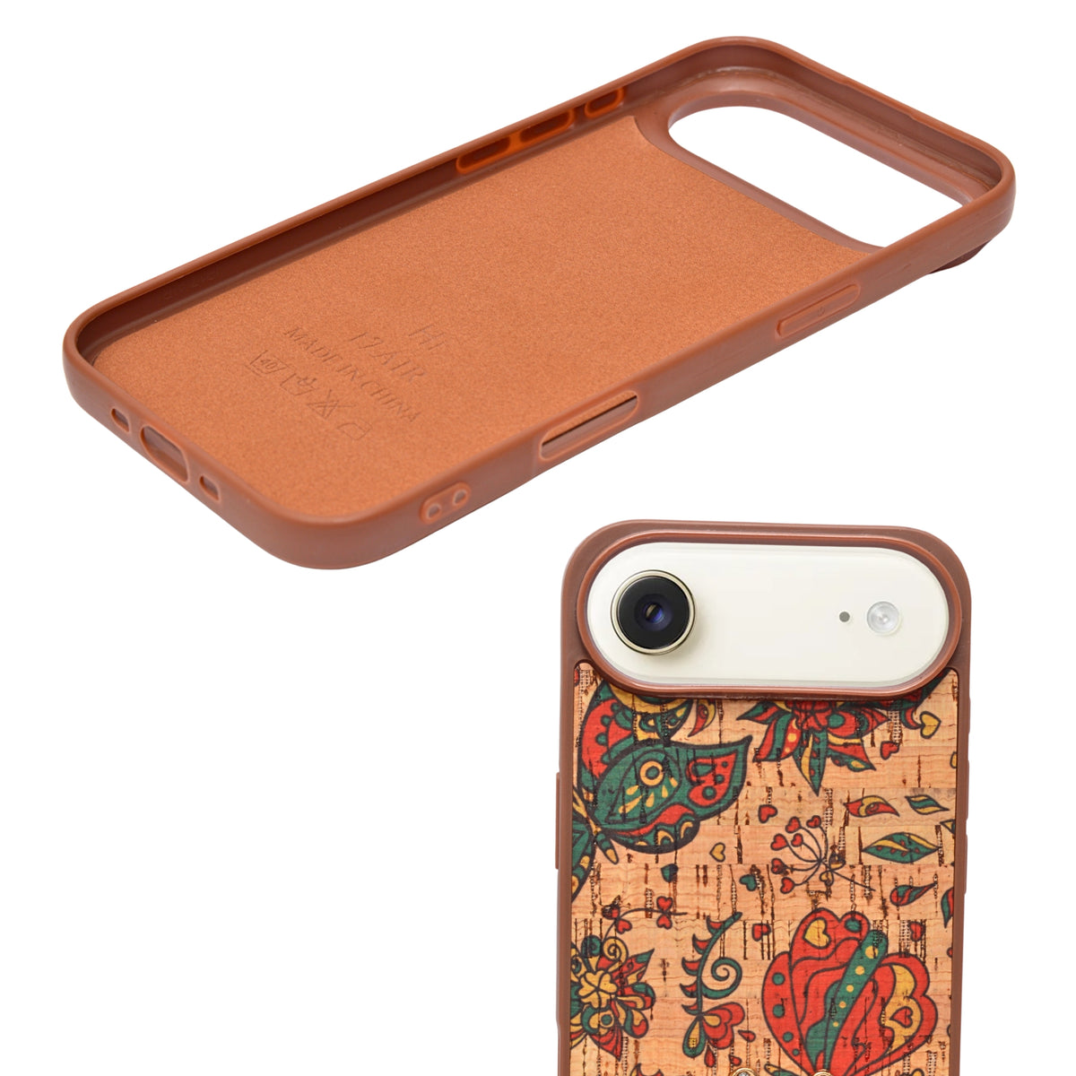 Bohemian Ethnic Print Cork Texture with Pearl Detail Phone Case for iPhone 17 Air
