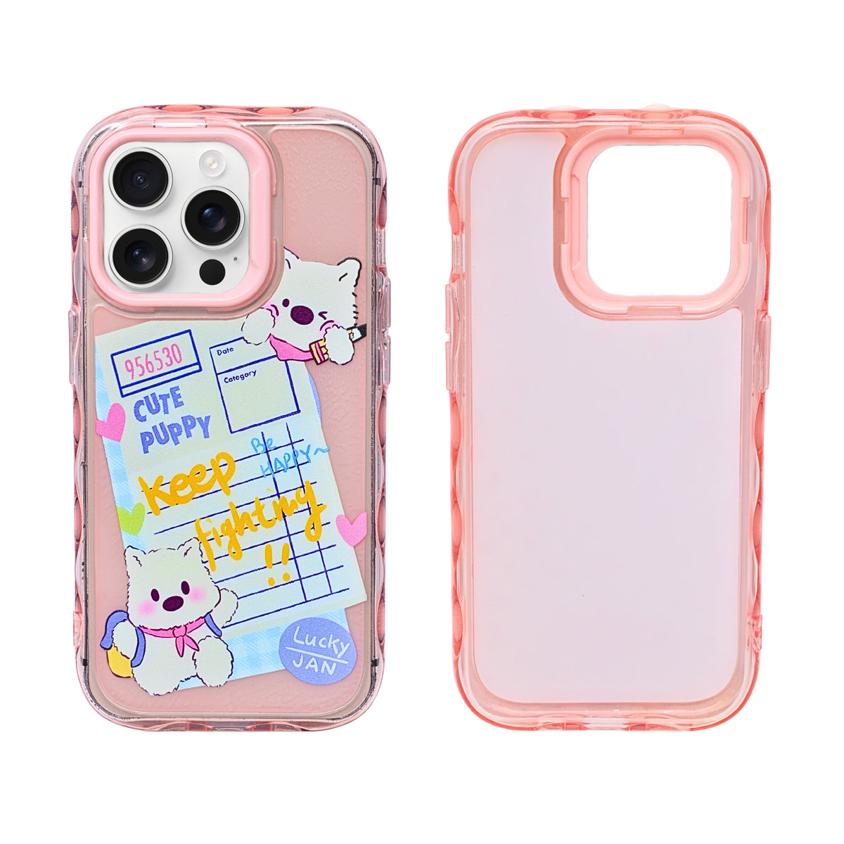 Cute Transparent Wavy Edge Phone Case for iPhone 14 Pro