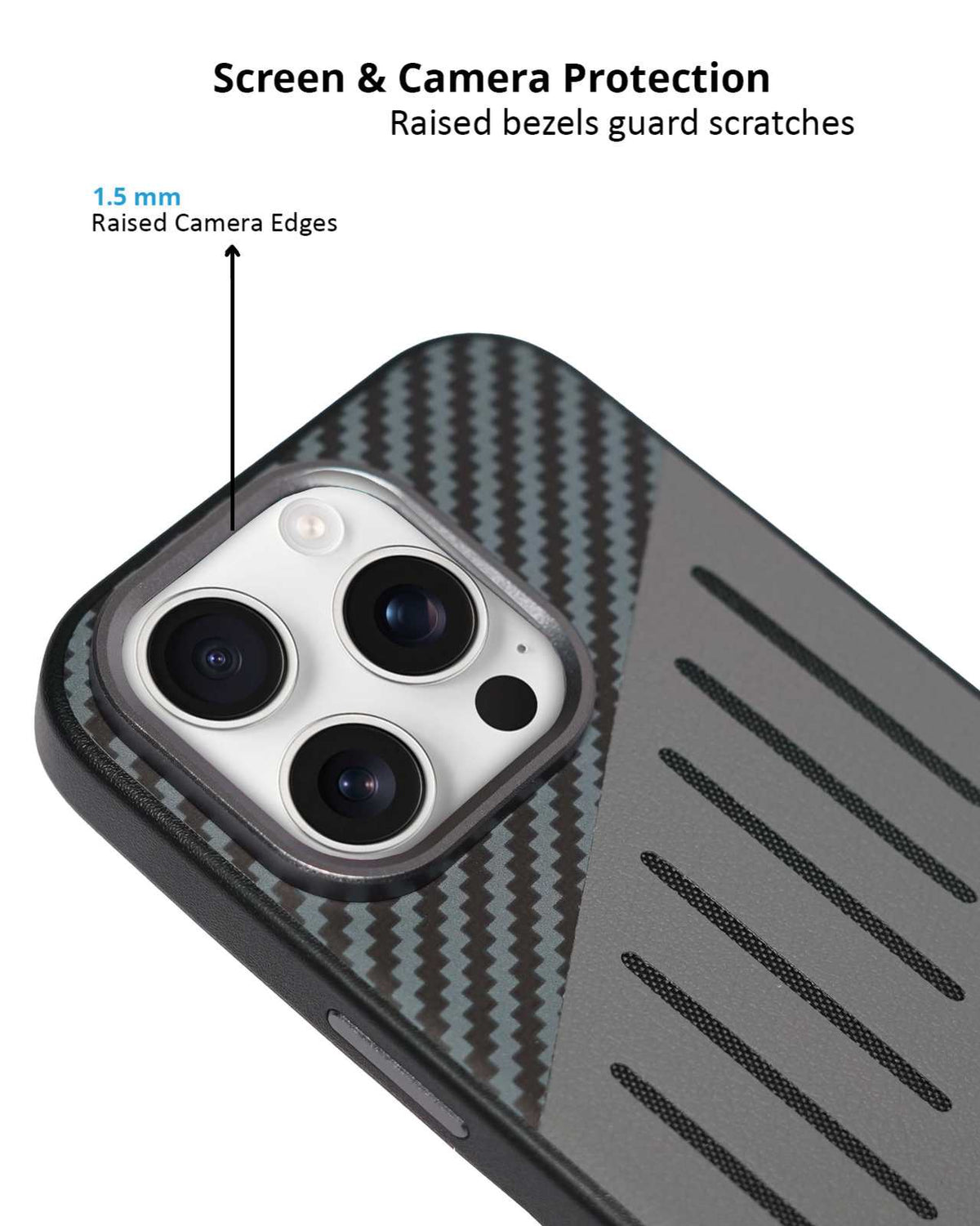 Carbon Fiber Leather Texture Kevlar Anti-Fall Protective Case for iPhone 16 Pro