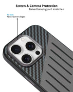 Carbon Fiber Leather Texture Kevlar Anti-Fall Protective Case for iPhone 16 Pro