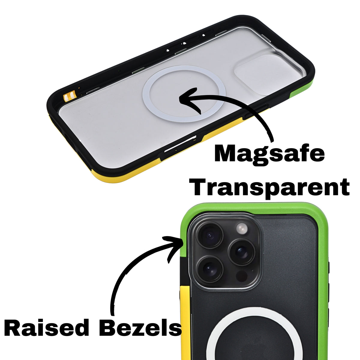 Dual Color Edge Matte Transparent MagSafe Phone Case for iPhone 16 Pro Max