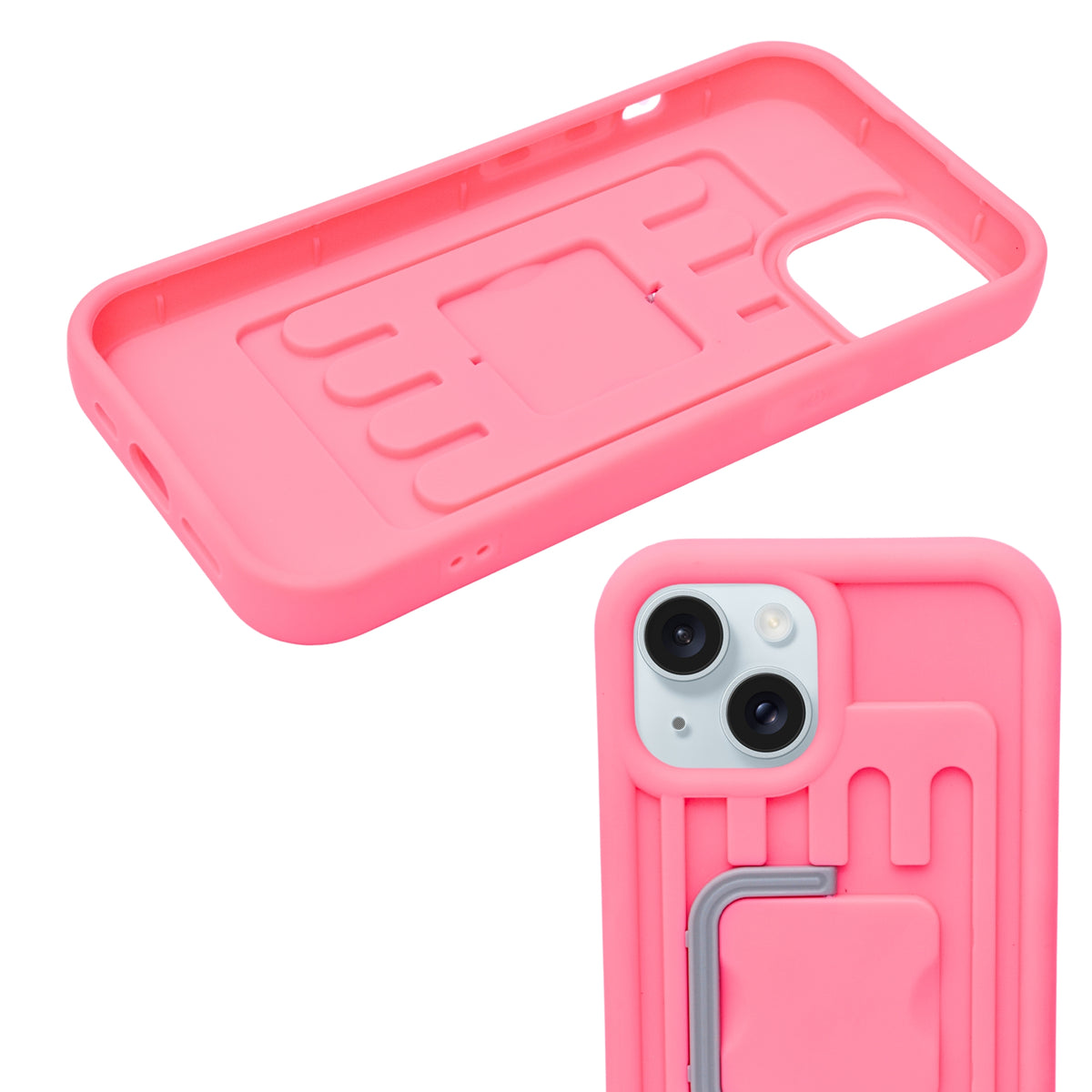 Retro Suitcase Design Phone Case with Kickstand for iPhone 15