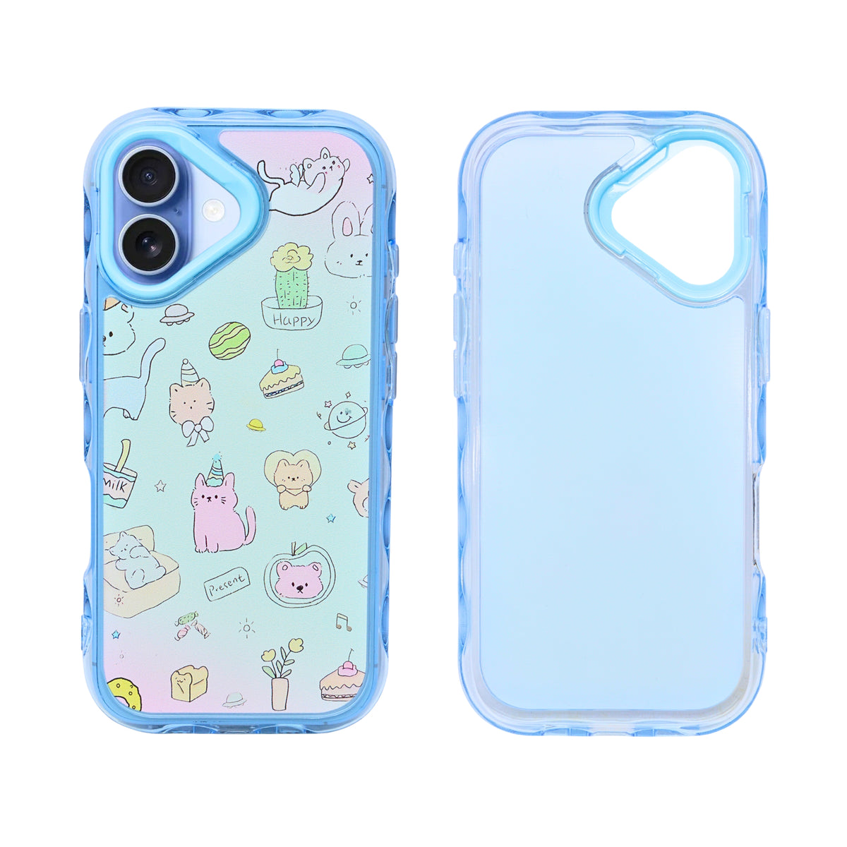 Cute Transparent Wavy Edge Phone Case for iPhone 17
