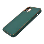 Smooth Leather Matte Phone Case with Gold Detailing for iPhone 12 Pro Max