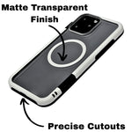 Dual Color Edge Matte Transparent MagSafe Phone Case for iPhone 16 Pro