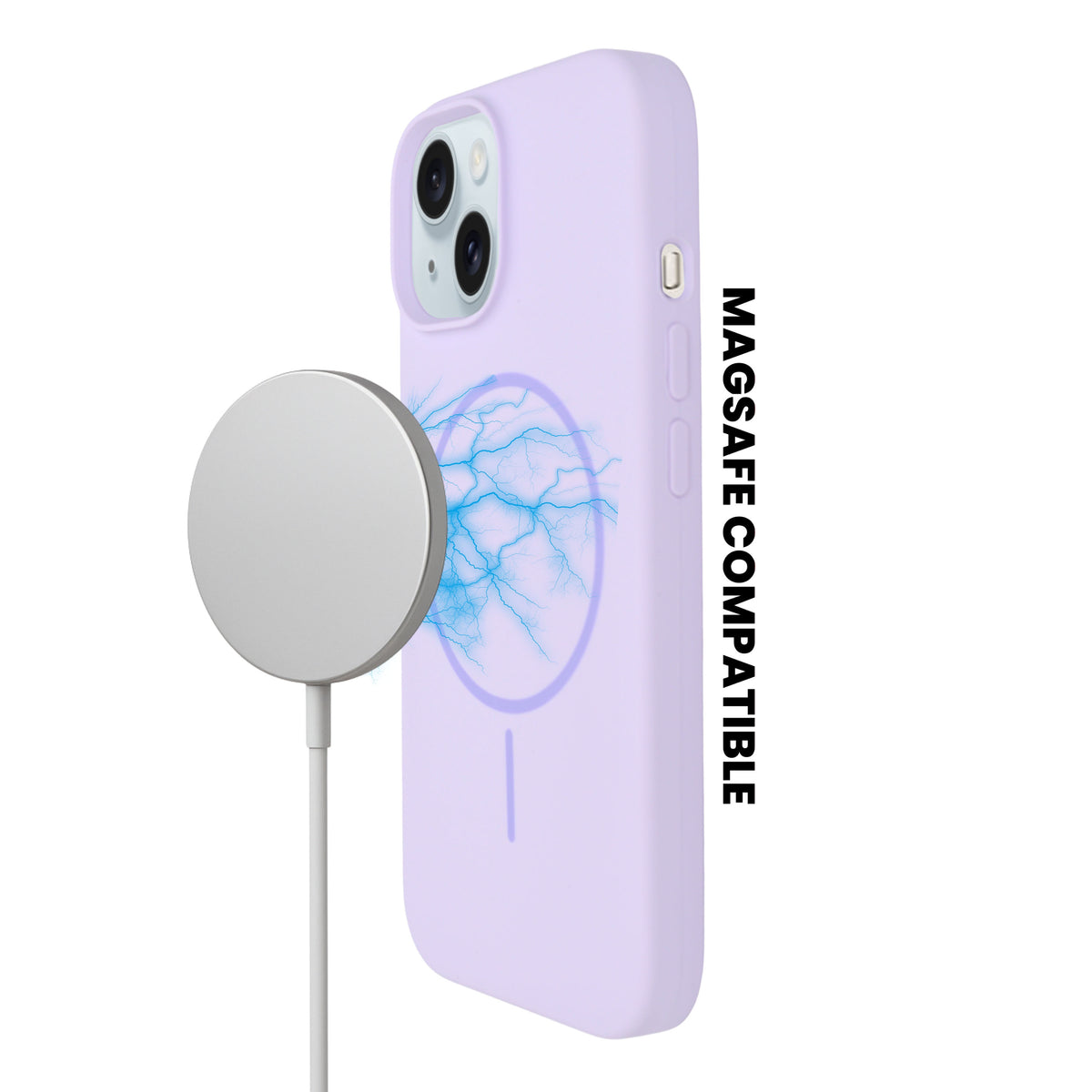 Soft Silicone with MagSafe Ring Phone Case for iPhone 15