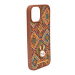 Bohemian Ethnic Print Cork Texture with Pearl Detail Phone Case for iPhone 15