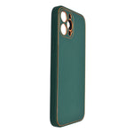 Smooth Leather Matte Phone Case with Gold Detailing for iPhone 12 Pro Max