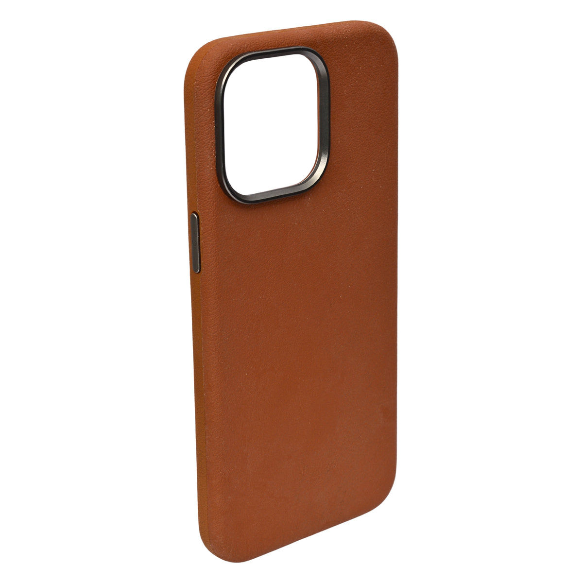 Premium PU Leather with Metal Camera Frame Phone Case for iPhone 15 Pro Max