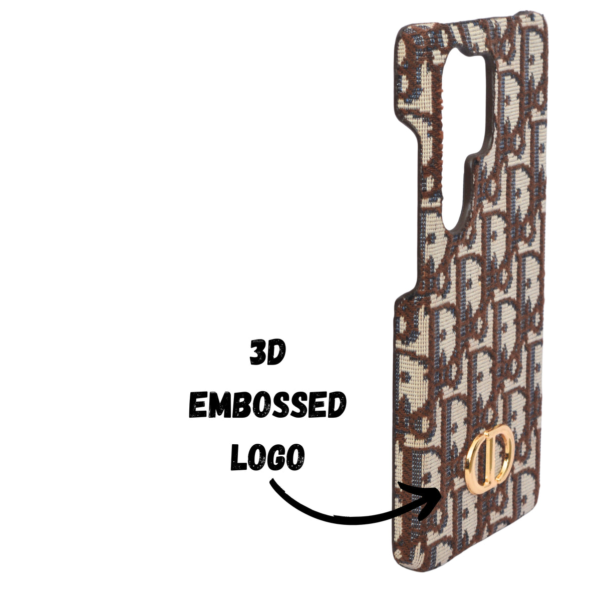 Dior Inspired Premium Fabric Pattern Phone Case for Samsung S25 Ultra