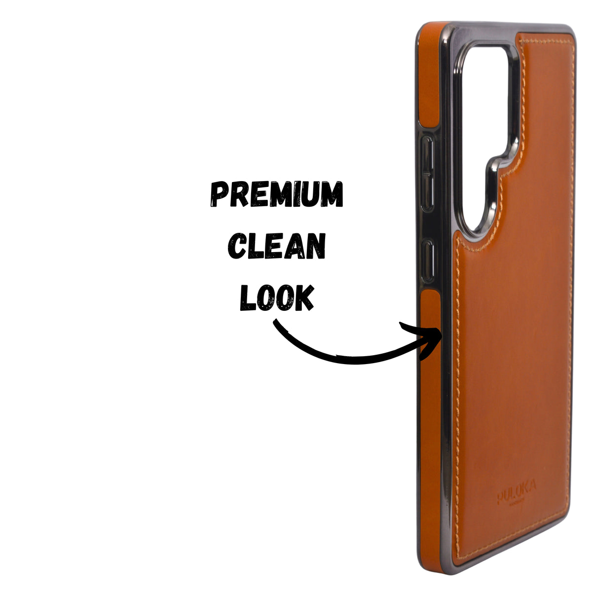 Premium Leather Stitch Border Design Phone Case for Samsung S25 Ultra