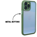 Matte Green Edge Transparent Phone Case For iPhone 13 Pro Max
