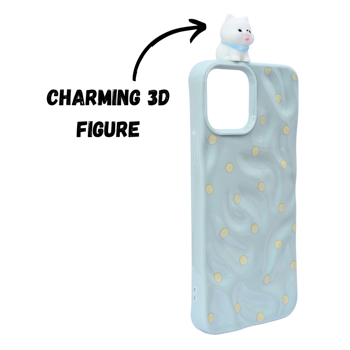 3D Cartoon Character with Polka Dots Soft Phone Case for iPhone 12/ 12 Pro